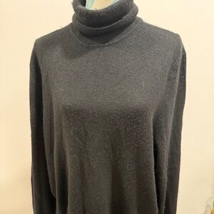 Women's Club Room Cashmere Luxury Black Turtleneck Sweater L